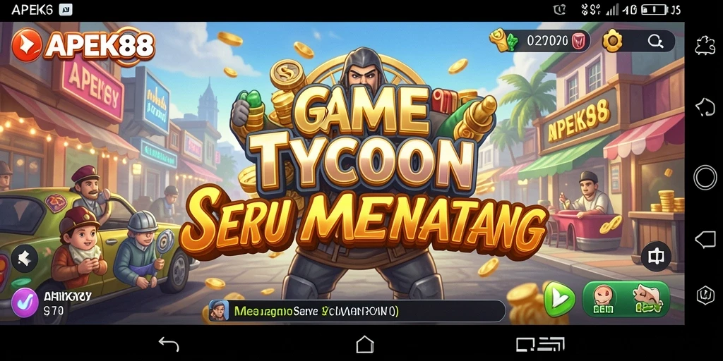 Tampilan gameplay APEK88 yang menarik dan dinamis untuk pengalaman Tycoon.