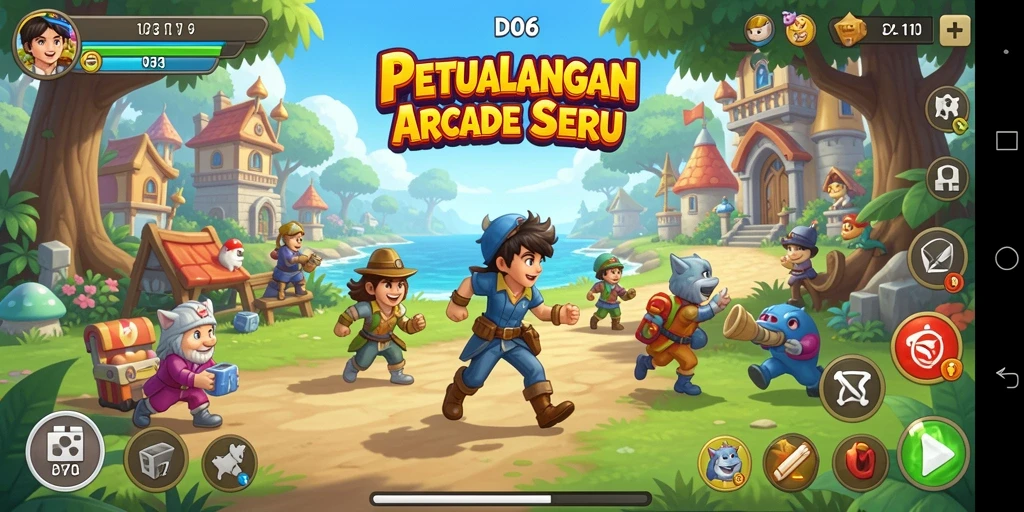 Tampilan gameplay menarik D06, penuh aksi dan tantangan arcade.