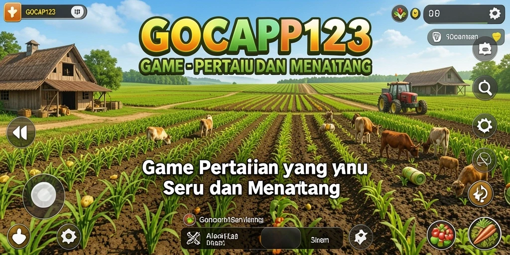Screenshot utama GOCAP123 menampilkan gameplay pertanian yang seru dan interaktif.