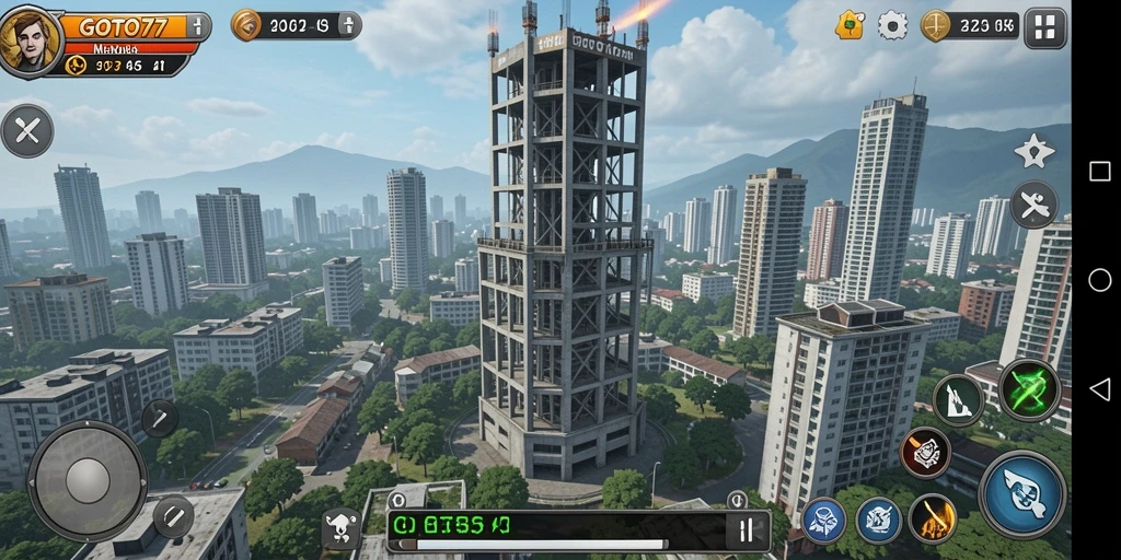Tampilan gameplay <strong>GOTO77</strong> yang menarik dalam pertahanan menara.