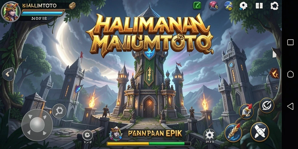 Tangkapan layar bermain HALIMTOTO menunjukkan aksi menara pertahanan melawan musuh.