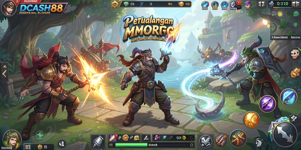 Tampilan gameplay menarik di dunia petualangan MMORPG IDCASH88.