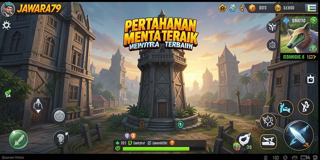 Tampilan gameplay menara yang seru dan strategis di JAWARA79.