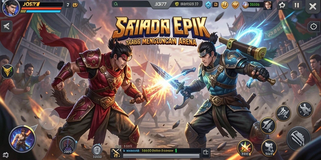 Gameplay JOS77 menampilkan pertarungan seru dengan karakter yang dinamis.