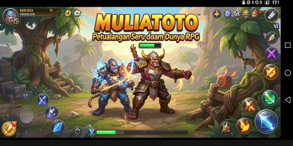 Tampilan gameplay seru dalam <strong>MULIATOTO</strong>, menunjukkan aksi pertarungan yang mendebarkan.