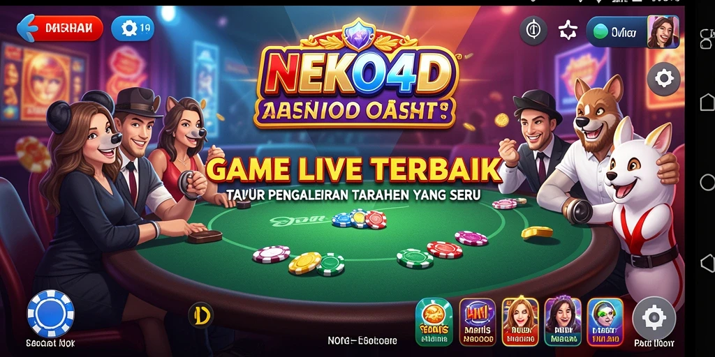 Tampilan gameplay interaktif dari NEKO4D dengan dealer langsung.