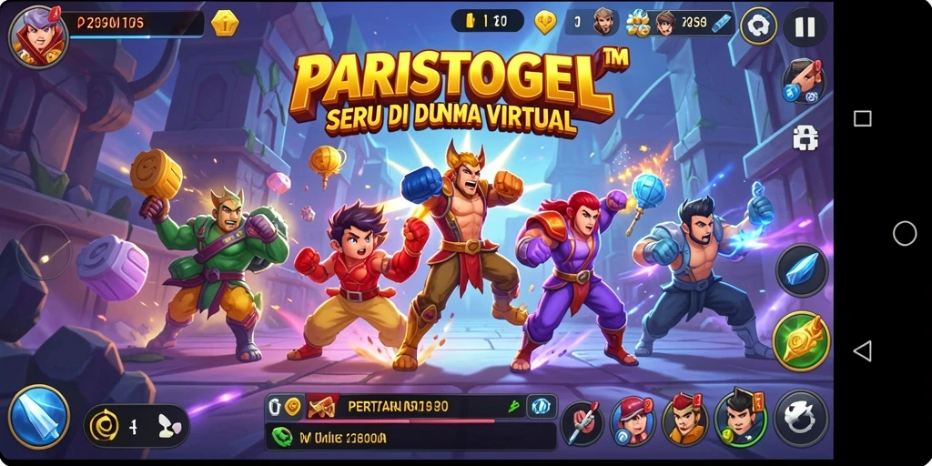 Tampilan gameplay seru di PARISTOGEL dengan aksi pertarungan yang dinamis.