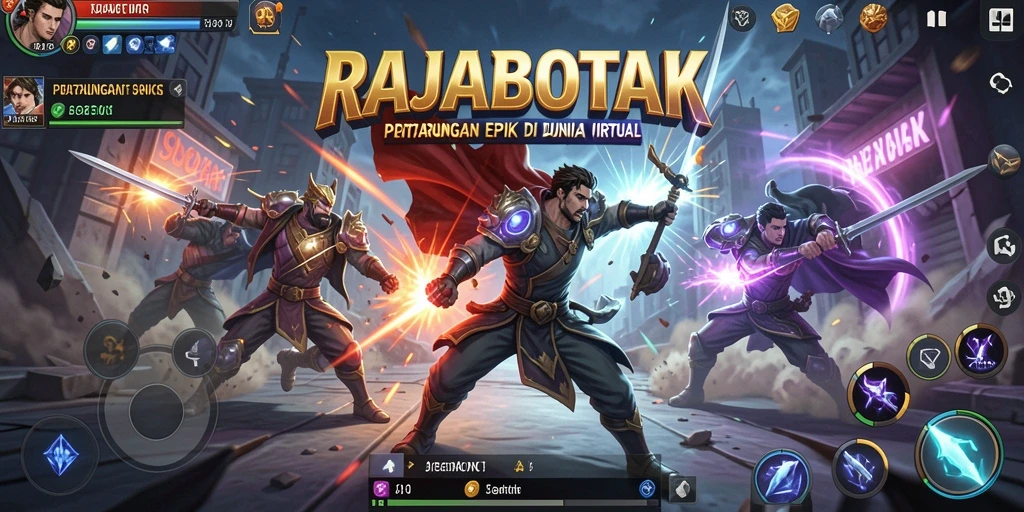 Tampilan gameplay RAJABOTAK dengan aksi pertarungan yang mendebarkan.
