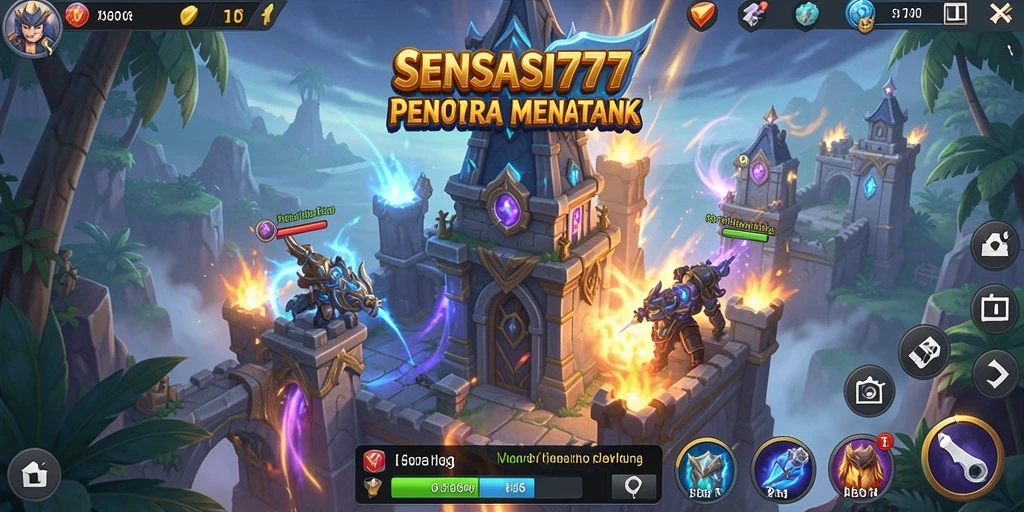 Tangkapan layar gameplay SENSASI777 menampilkan aksi seru dalam Tower Defense.