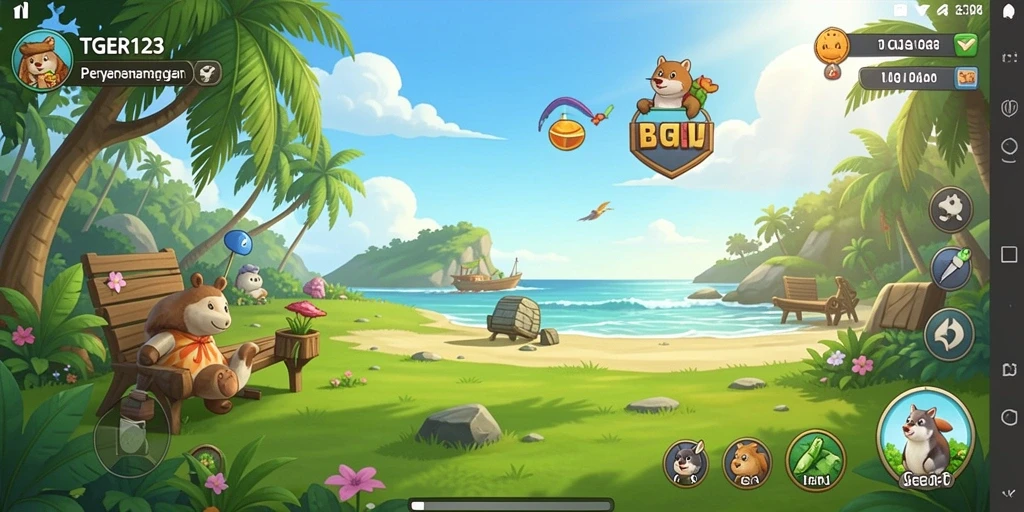 Tampilan gameplay TGER123 yang menarik dan penuh warna.